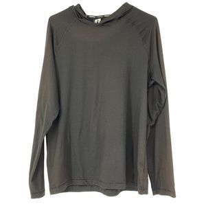 Russell Mens Athletic Top Jersey Black Hoodie EUC Zip Pocket M Pullover 3664